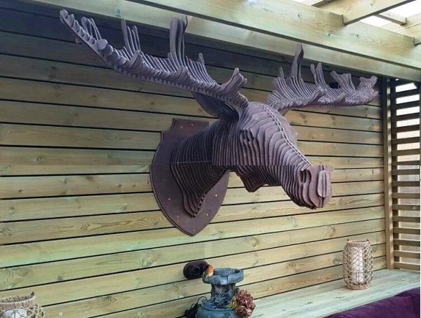 Ahşap Lazer Kesim 3D Geyik Kafası Tasarım Dosyası