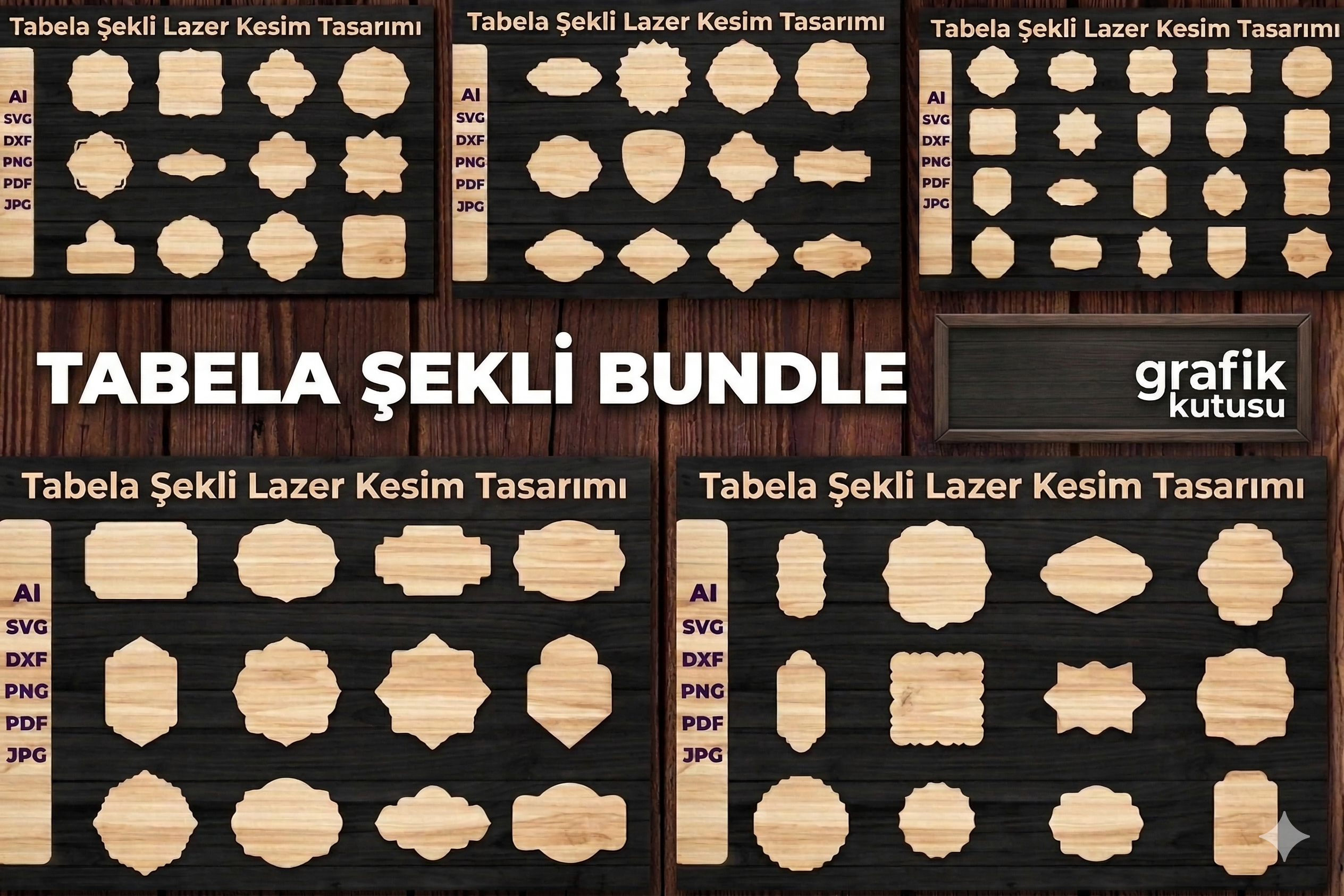 Tabela Şekli Lazer Kesim Tasarımı Bundle