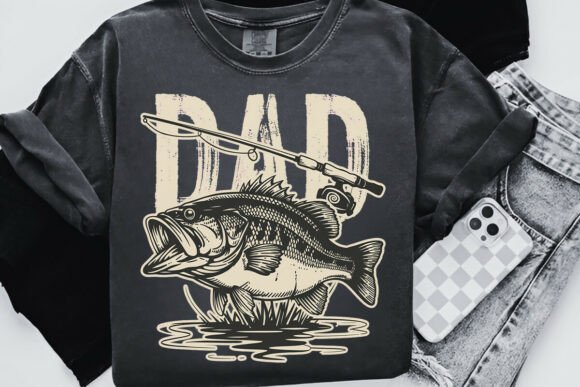 Dad Fishing Vintage Tasarım Retro Yazı Tipi