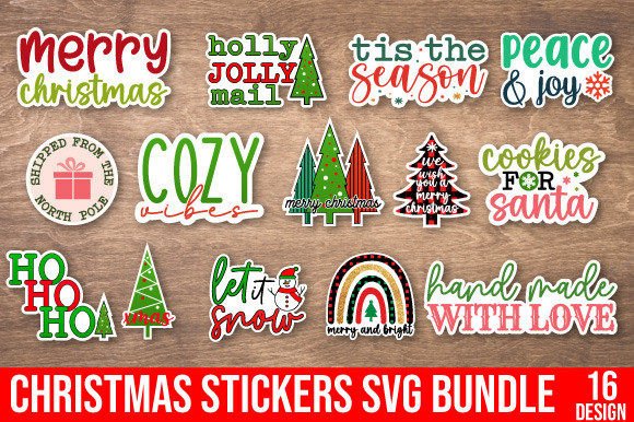Yılbaşı Temalı Sevimli Sticker ve SVG Tasarım Seti