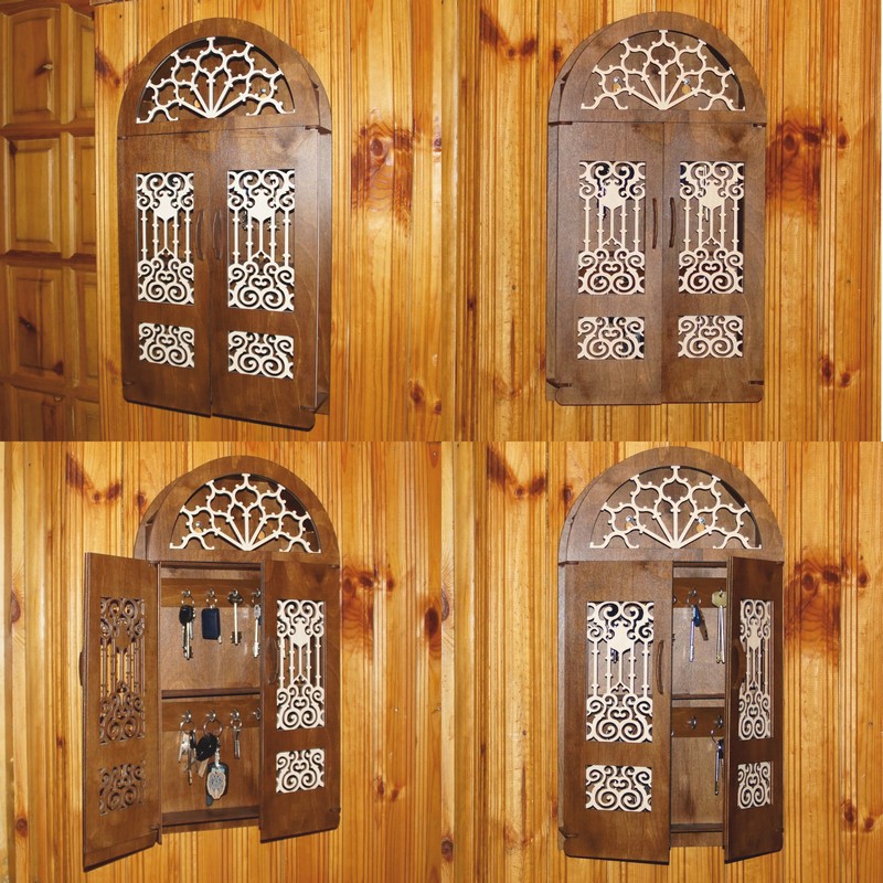 Lazer Kesim Ahşap Anahtarlık Dolabı Tasarım Şablonu
