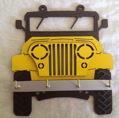Jeep Tasarımlı Ahşap Anahtarlık Lazer Kesim Dosyası