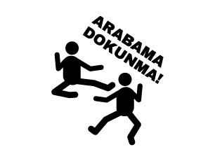 Arabama Dokunma Komik Araba Çıkartması Tasarımı