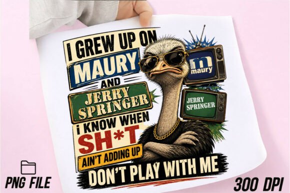 Retro Maury ve Jerry Springer Temalı Espirili Devekuşu Tasarımı