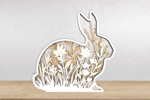 3D Katmanlı Ahşap Tavşan Lazer Kesim Dosyası