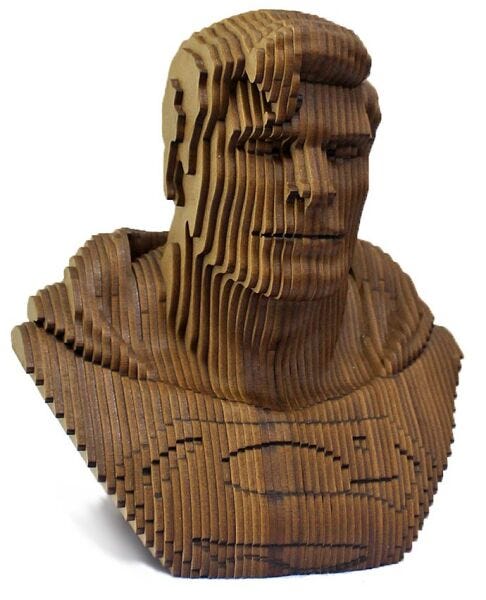Superman Ahşap Lazer Kesim 3D Büst Tasarım Dosyası