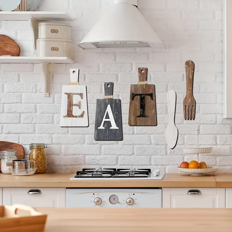 EAT Ahşap Mutfak Duvar Dekoru Seti - ikinci görsel