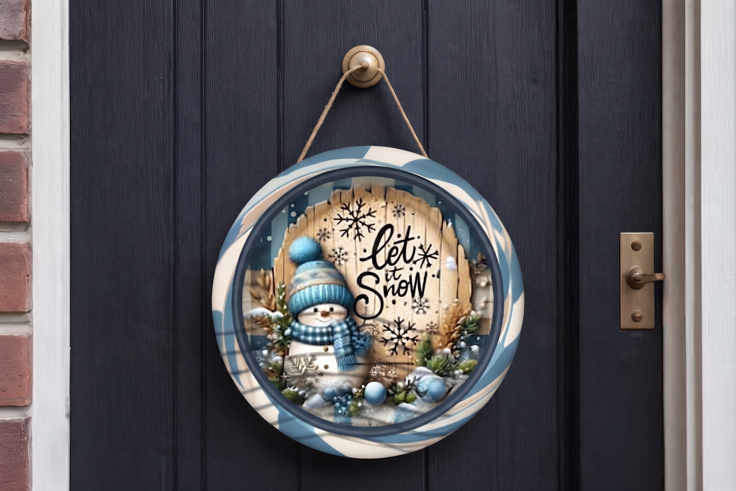 Let It Snow Ahşap Yılbaşı Duvar Süsü Dekorasyonu - görsel 2